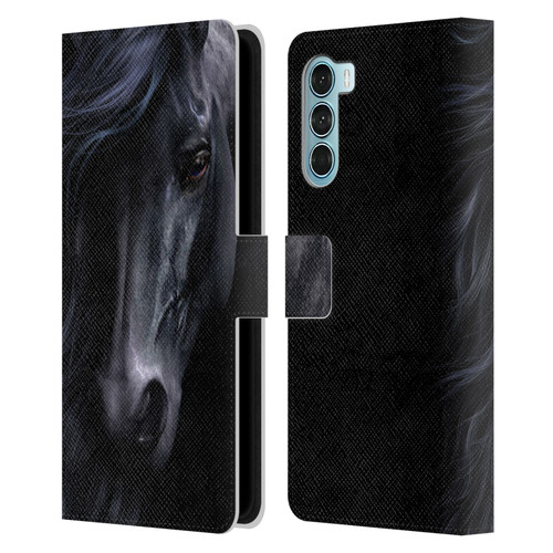 Laurie Prindle Western Stallion The Black Leather Book Wallet Case Cover For Motorola Edge S30 / Moto G200 5G