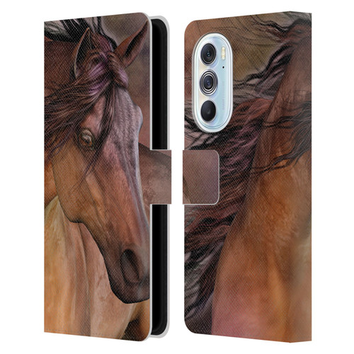 Laurie Prindle Western Stallion Belleze Fiero Leather Book Wallet Case Cover For Motorola Edge X30