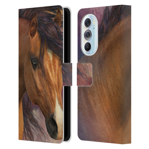 Laurie Prindle Western Stallion Flash Leather Book Wallet Case Cover For Motorola Edge X30