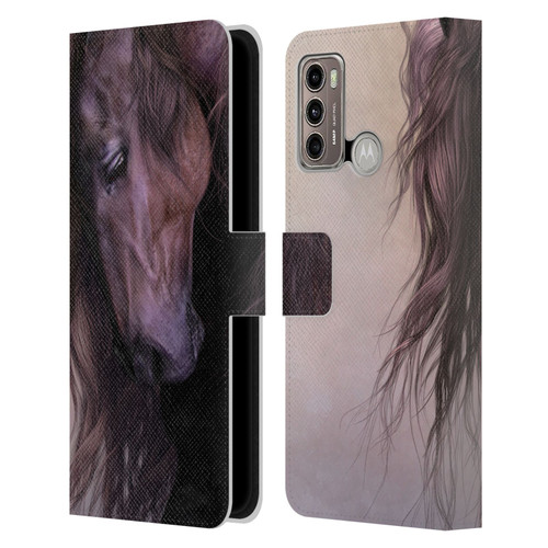 Laurie Prindle Western Stallion Equus Leather Book Wallet Case Cover For Motorola Moto G60 / Moto G40 Fusion