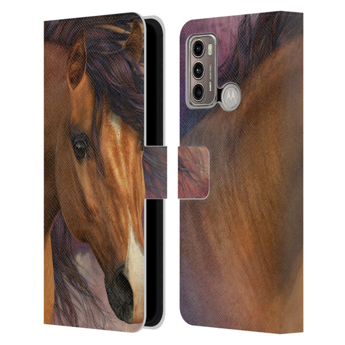Laurie Prindle Western Stallion Flash Leather Book Wallet Case Cover For Motorola Moto G60 / Moto G40 Fusion