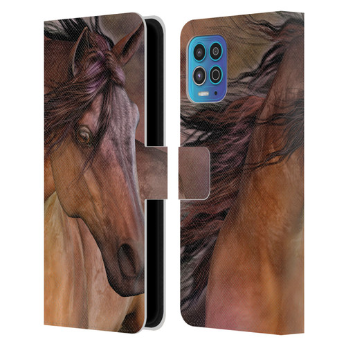 Laurie Prindle Western Stallion Belleze Fiero Leather Book Wallet Case Cover For Motorola Moto G100