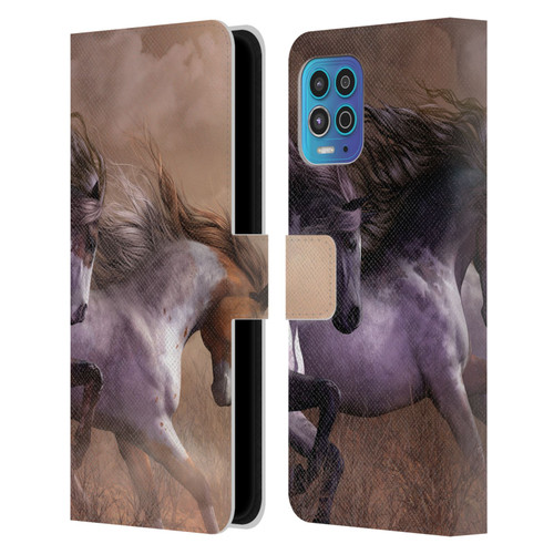 Laurie Prindle Western Stallion Run To Freedom Leather Book Wallet Case Cover For Motorola Moto G100