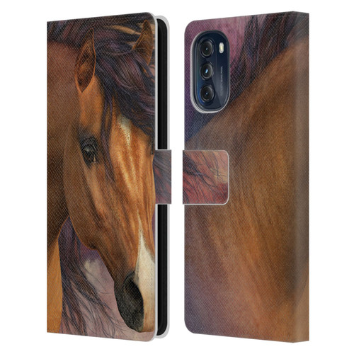 Laurie Prindle Western Stallion Flash Leather Book Wallet Case Cover For Motorola Moto G (2022)