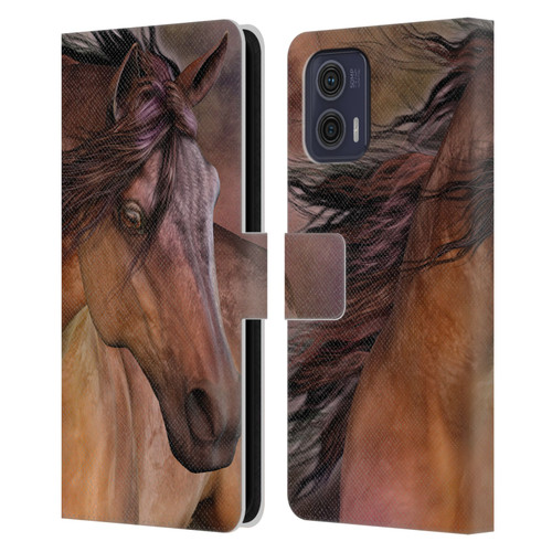 Laurie Prindle Western Stallion Belleze Fiero Leather Book Wallet Case Cover For Motorola Moto G73 5G