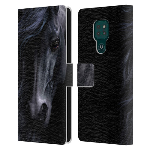 Laurie Prindle Western Stallion The Black Leather Book Wallet Case Cover For Motorola Moto G9 Play