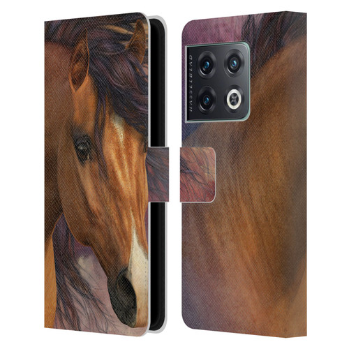 Laurie Prindle Western Stallion Flash Leather Book Wallet Case Cover For OnePlus 10 Pro