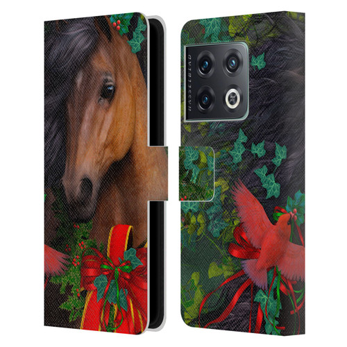Laurie Prindle Western Stallion A Morgan Christmas Leather Book Wallet Case Cover For OnePlus 10 Pro