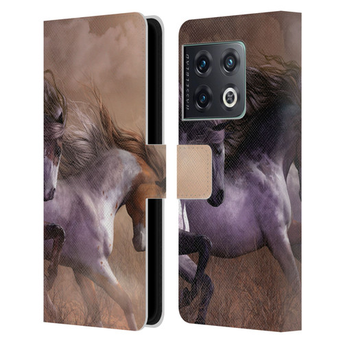 Laurie Prindle Western Stallion Run To Freedom Leather Book Wallet Case Cover For OnePlus 10 Pro