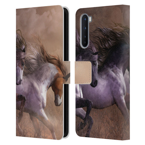 Laurie Prindle Western Stallion Run To Freedom Leather Book Wallet Case Cover For OnePlus Nord 5G