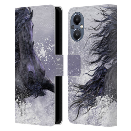 Laurie Prindle Western Stallion Winter Thunder Leather Book Wallet Case Cover For OnePlus Nord N20 5G