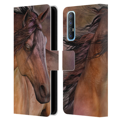 Laurie Prindle Western Stallion Belleze Fiero Leather Book Wallet Case Cover For OPPO Find X2 Neo 5G