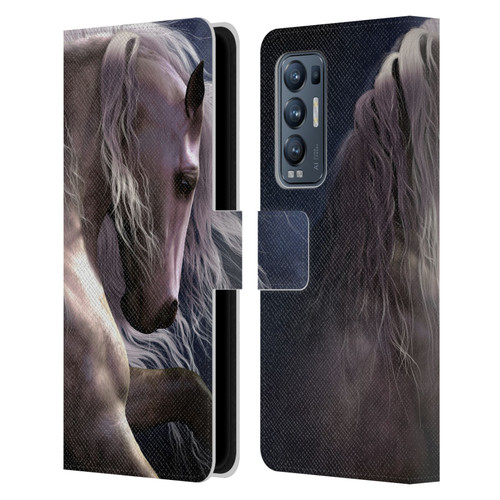 Laurie Prindle Western Stallion Night Silver Ghost II Leather Book Wallet Case Cover For OPPO Find X3 Neo / Reno5 Pro+ 5G