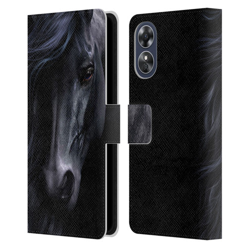 Laurie Prindle Western Stallion The Black Leather Book Wallet Case Cover For OPPO A17