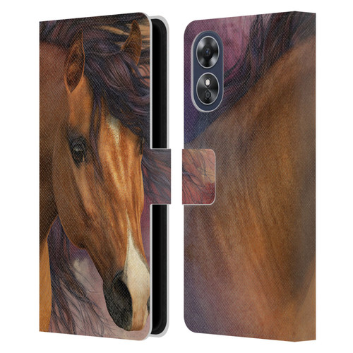 Laurie Prindle Western Stallion Flash Leather Book Wallet Case Cover For OPPO A17