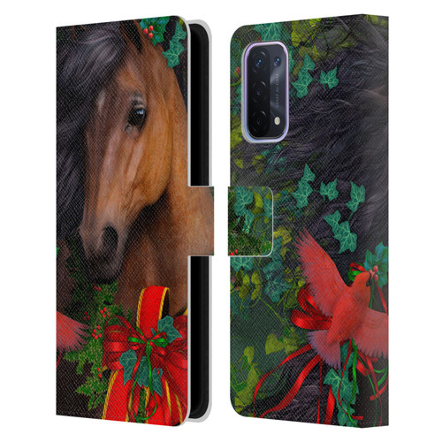 Laurie Prindle Western Stallion A Morgan Christmas Leather Book Wallet Case Cover For OPPO A54 5G