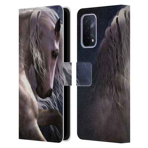 Laurie Prindle Western Stallion Night Silver Ghost II Leather Book Wallet Case Cover For OPPO A54 5G