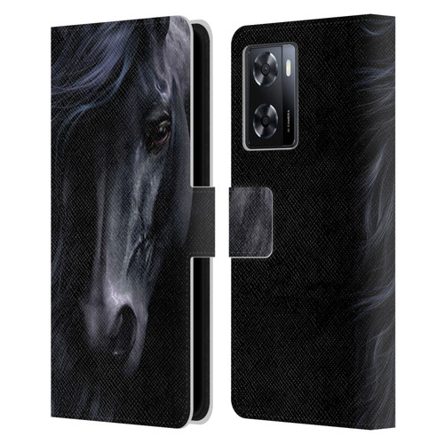 Laurie Prindle Western Stallion The Black Leather Book Wallet Case Cover For OPPO A57s