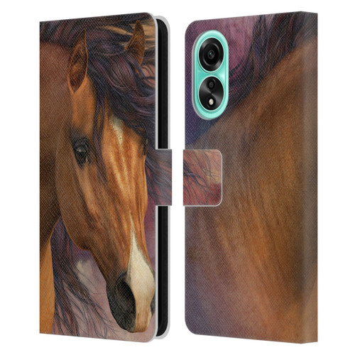 Laurie Prindle Western Stallion Flash Leather Book Wallet Case Cover For OPPO A78 5G