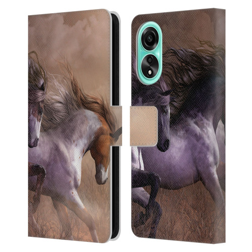 Laurie Prindle Western Stallion Run To Freedom Leather Book Wallet Case Cover For OPPO A78 4G