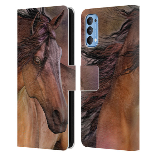 Laurie Prindle Western Stallion Belleze Fiero Leather Book Wallet Case Cover For OPPO Reno 4 5G