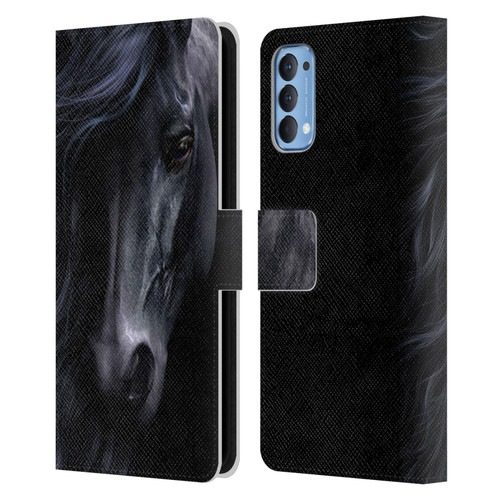 Laurie Prindle Western Stallion The Black Leather Book Wallet Case Cover For OPPO Reno 4 5G