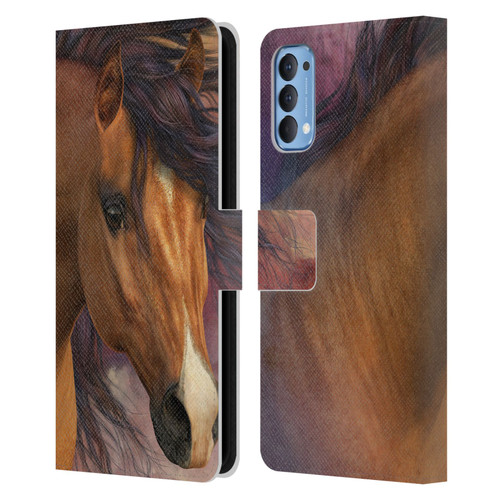 Laurie Prindle Western Stallion Flash Leather Book Wallet Case Cover For OPPO Reno 4 5G