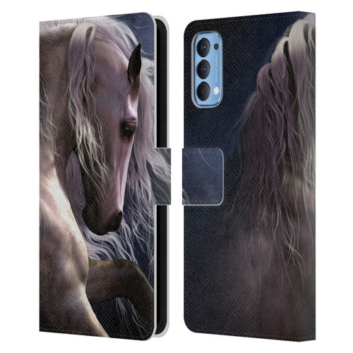 Laurie Prindle Western Stallion Night Silver Ghost II Leather Book Wallet Case Cover For OPPO Reno 4 5G