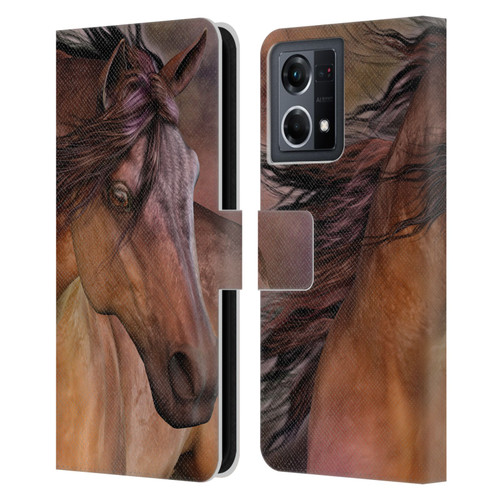 Laurie Prindle Western Stallion Belleze Fiero Leather Book Wallet Case Cover For OPPO Reno8 4G