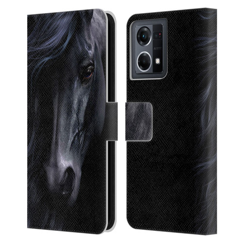 Laurie Prindle Western Stallion The Black Leather Book Wallet Case Cover For OPPO Reno8 4G