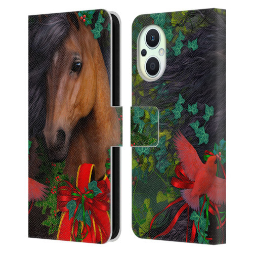 Laurie Prindle Western Stallion A Morgan Christmas Leather Book Wallet Case Cover For OPPO Reno8 Lite