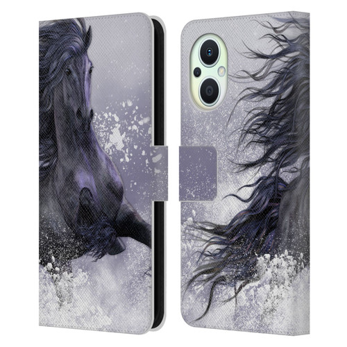 Laurie Prindle Western Stallion Winter Thunder Leather Book Wallet Case Cover For OPPO Reno8 Lite