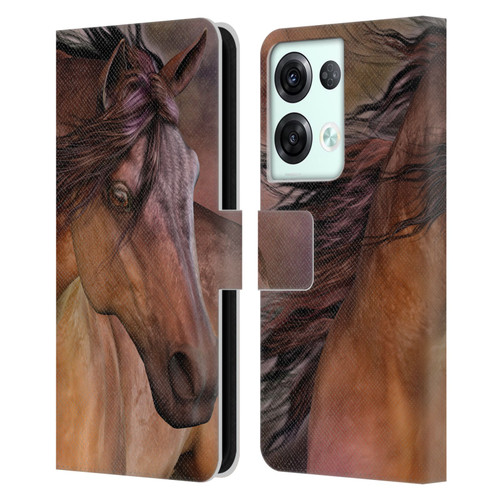 Laurie Prindle Western Stallion Belleze Fiero Leather Book Wallet Case Cover For OPPO Reno8 Pro