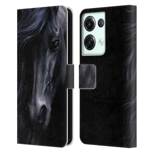 Laurie Prindle Western Stallion The Black Leather Book Wallet Case Cover For OPPO Reno8 Pro