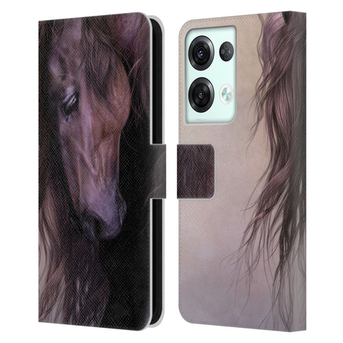Laurie Prindle Western Stallion Equus Leather Book Wallet Case Cover For OPPO Reno8 Pro