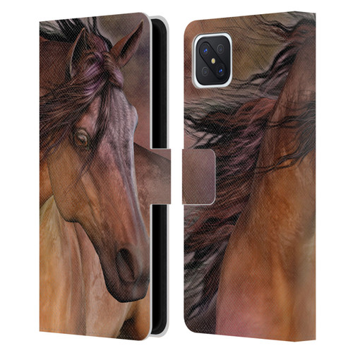 Laurie Prindle Western Stallion Belleze Fiero Leather Book Wallet Case Cover For OPPO Reno4 Z 5G
