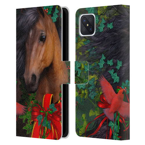 Laurie Prindle Western Stallion A Morgan Christmas Leather Book Wallet Case Cover For OPPO Reno4 Z 5G