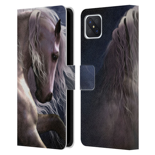 Laurie Prindle Western Stallion Night Silver Ghost II Leather Book Wallet Case Cover For OPPO Reno4 Z 5G