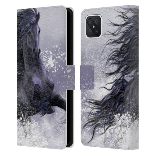 Laurie Prindle Western Stallion Winter Thunder Leather Book Wallet Case Cover For OPPO Reno4 Z 5G