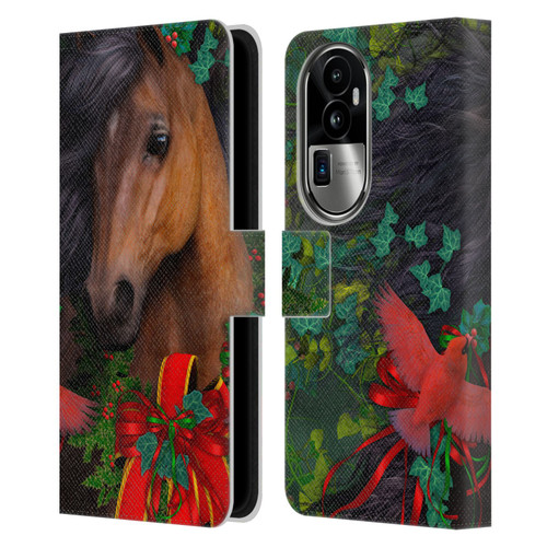 Laurie Prindle Western Stallion A Morgan Christmas Leather Book Wallet Case Cover For OPPO Reno10 Pro+