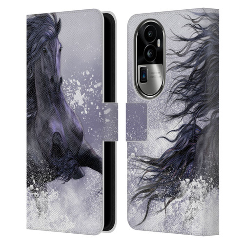 Laurie Prindle Western Stallion Winter Thunder Leather Book Wallet Case Cover For OPPO Reno10 Pro+