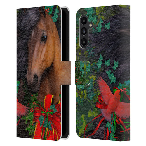 Laurie Prindle Western Stallion A Morgan Christmas Leather Book Wallet Case Cover For Samsung Galaxy A13 5G (2021)