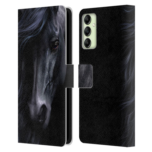 Laurie Prindle Western Stallion The Black Leather Book Wallet Case Cover For Samsung Galaxy A14 5G
