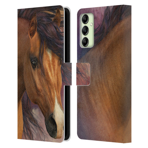 Laurie Prindle Western Stallion Flash Leather Book Wallet Case Cover For Samsung Galaxy A14 5G