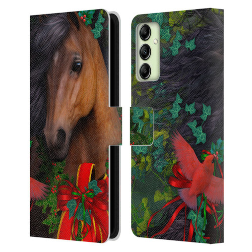 Laurie Prindle Western Stallion A Morgan Christmas Leather Book Wallet Case Cover For Samsung Galaxy A14 5G