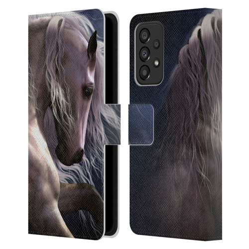 Laurie Prindle Western Stallion Night Silver Ghost II Leather Book Wallet Case Cover For Samsung Galaxy A33 5G (2022)