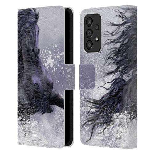 Laurie Prindle Western Stallion Winter Thunder Leather Book Wallet Case Cover For Samsung Galaxy A33 5G (2022)