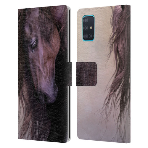 Laurie Prindle Western Stallion Equus Leather Book Wallet Case Cover For Samsung Galaxy A51 (2019)