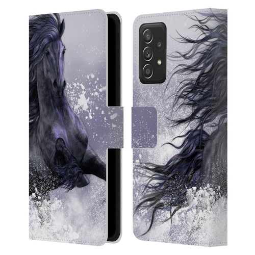 Laurie Prindle Western Stallion Winter Thunder Leather Book Wallet Case Cover For Samsung Galaxy A52 / A52s / 5G (2021)