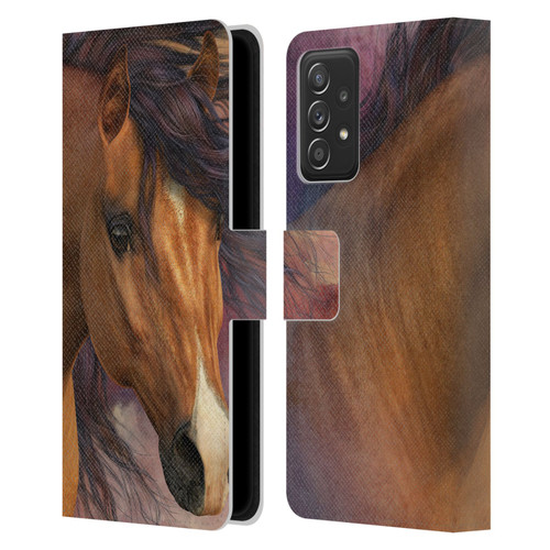 Laurie Prindle Western Stallion Flash Leather Book Wallet Case Cover For Samsung Galaxy A53 5G (2022)